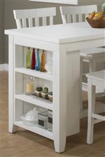Storage Built Into the Counter Height Table Becomes a Casual Decoration with a Convenience Element